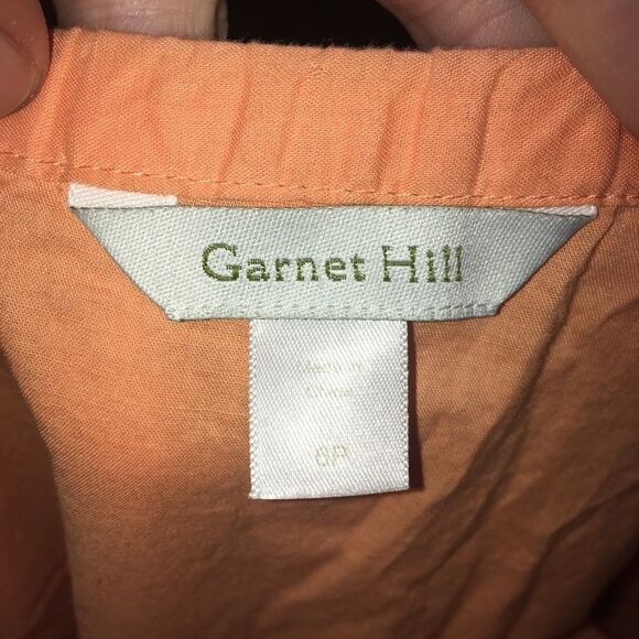 Garnet Hill 6P tangerine sherbet layered lightweight flare skirt - Picture 2 of 3